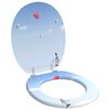 vidaXL Si&egrave;ge de toilette &agrave; fermeture douce Bleu 44 x 38 cm Panneau MDF