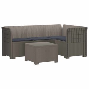vidaXL Canap&eacute; de jardin 4 places avec coussins style rotin PP