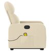 vidaXL Fauteuil inclinable de massage Cr&egrave;me Tissu