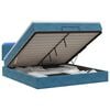 vidaXL Lit coffre avec matelas et LED Bleu fonc&eacute; 140 x 190 cm Velours