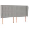 vidaXL T&ecirc;te de lit avec oreilles Gris clair 203x23x118/128 cm Tissu