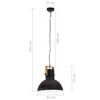 vidaXL Lampe suspendue industrielle 25 W Noir Rond Manguier 52 cm E27