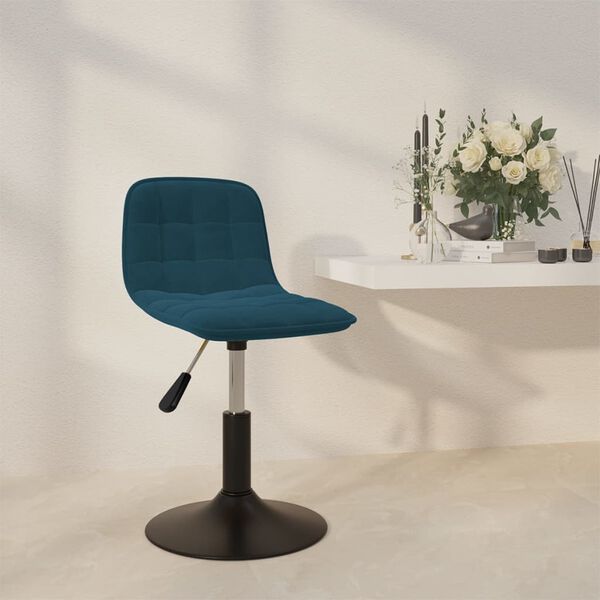 vidaXL Chaise pivotante de salle &agrave; manger Bleu Velours