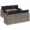vidaXL Salon de jardin avec coussins 7 pcs gris r&eacute;sine tress&eacute;e