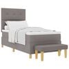 vidaXL Lit &agrave; ressorts avec coussin Taupe 200 x 80 cm tissu