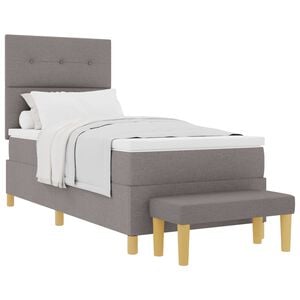 vidaXL Lit &agrave; ressorts avec coussin Taupe 200 x 80 cm tissu