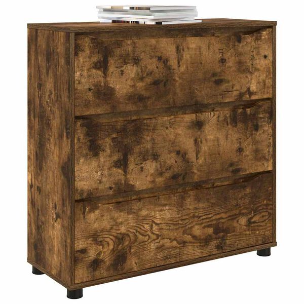 vidaXL Armoire de rangement Ch&ecirc;ne fum&eacute; 80 x 31 x 81 cm