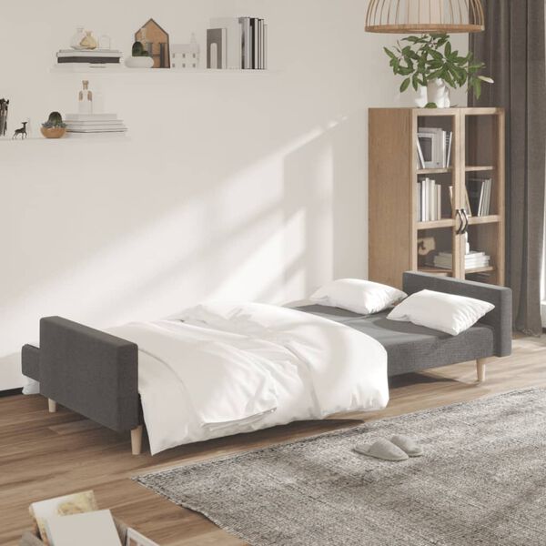 vidaXL Canap&eacute;-lit &agrave; 2 places gris clair tissu