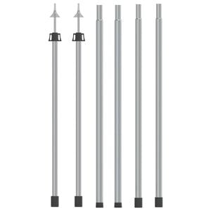 vidaXL M&acirc;ts de b&acirc;che t&eacute;lescopiques 102-260 cm 2 pcs Aluminium