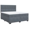 vidaXL Sommier &agrave; lattes de lit et matelas Gris fonc&eacute; 200x200cm Velours