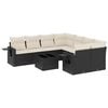vidaXL Salon de jardin 9 pcs avec coussins noir r&eacute;sine tress&eacute;e