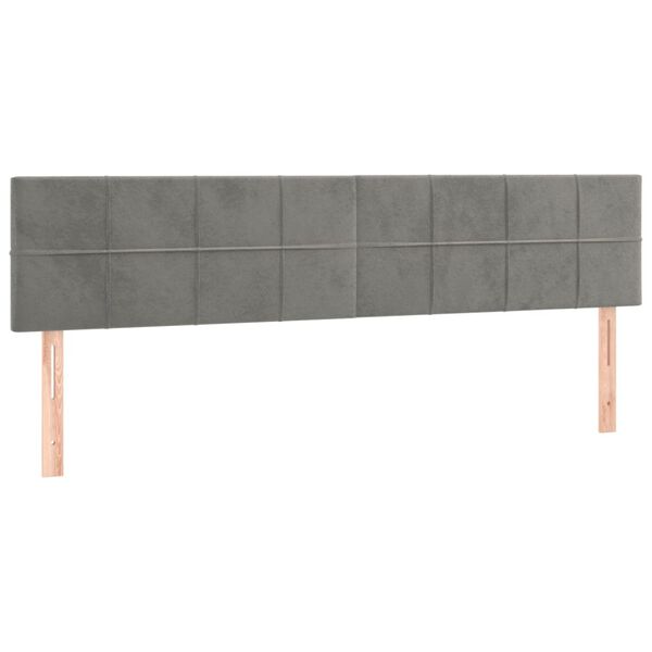 vidaXL T&ecirc;tes de lit Gris clair 180x5x78/88 cm Velours
