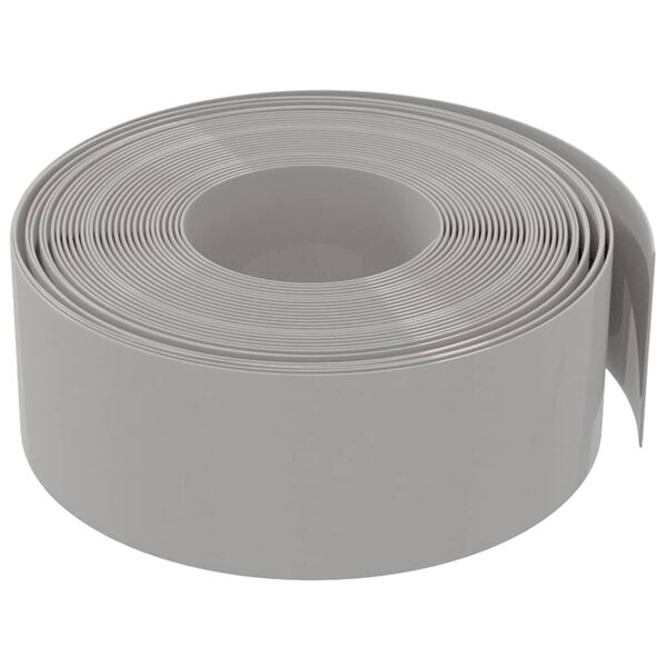 vidaXL Bordure de jardin Gris 10 m 20 cm poly&eacute;thyl&egrave;ne