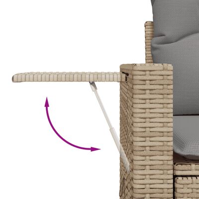 vidaXL Salon de jardin avec coussins 5 pcs beige résine tressée