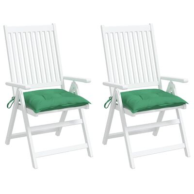 vidaXL Coussins de chaise lot de 2 vert 40x40x7 cm tissu oxford