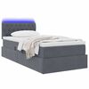vidaXL Lit avec rangement et LED Gris fonc&eacute; 90 x 190 cm Velours