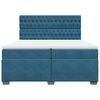 vidaXL Sommier &agrave; lattes de lit et matelas Bleu 200x200 cm velours