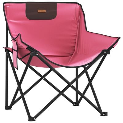 vidaXL Chaise de camping avec poche pliable lot de 2 rose