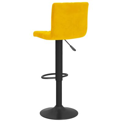 vidaXL Tabourets de bar lot de 2 Jaune moutarde Velours