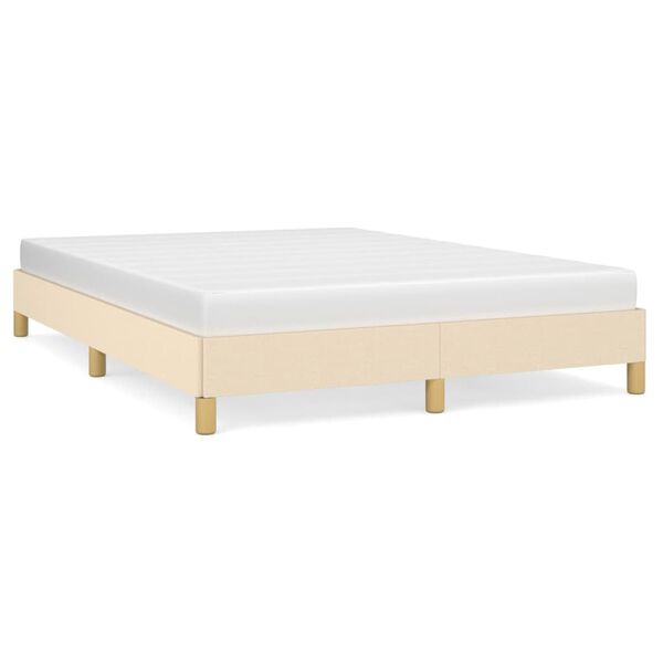 vidaXL Cadre de lit sans matelas cr&egrave;me 140x200 cm tissu