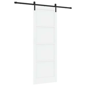 vidaXL Porte coulissante Blanc et noir 83 x 232 cm Bois de pin massif
