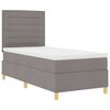 vidaXL Lit &agrave; ressort LED avec matelas Taupe 90 x 190 cm tissu