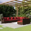 vidaXL Salon de jardin avec coussins 8 pcs marron r&eacute;sine tress&eacute;e