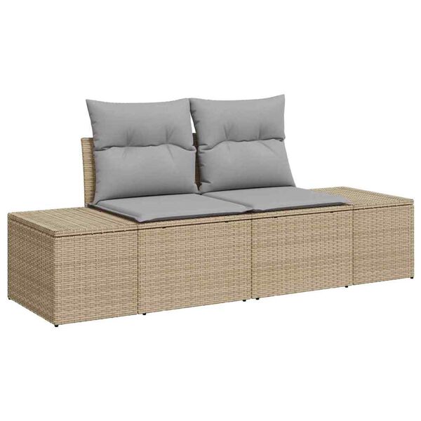 vidaXL Ensemble de canap&eacute; de jardin 5 pcs Beige et Gris clair