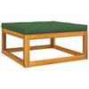 vidaXL Salon de jardin 4 pcs avec coussins vert bois massif