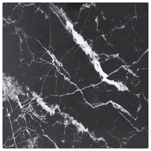 vidaXL Dessus de table noir 30x30 cm 6 mm verre tremp&eacute; design marbre