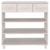 vidaXL Table console HAMAR Blanc 90x35x90 cm Bois massif de pin