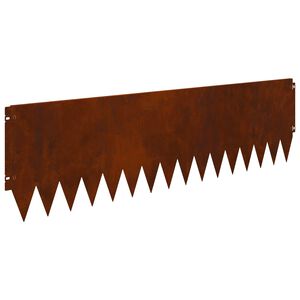 vidaXL Bordure de Pelouse 10 pc 103 x 30 cm Acier Rouill&eacute;