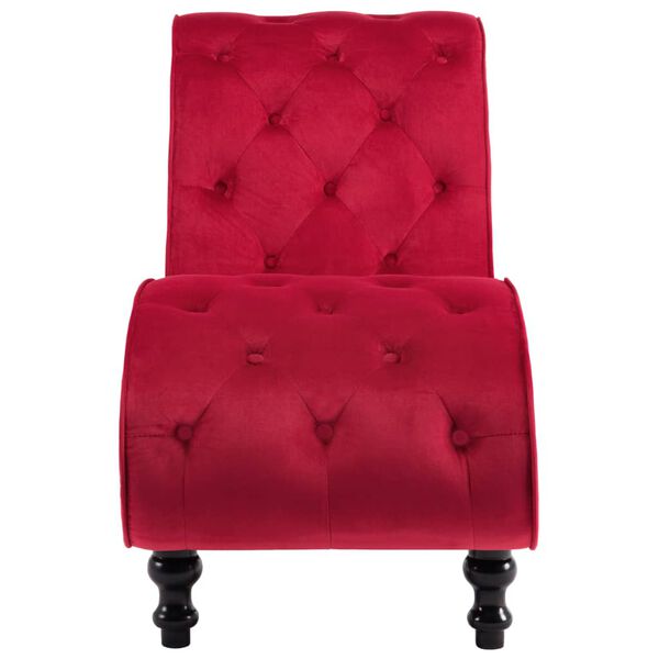 vidaXL Chaise longue Velours Rouge