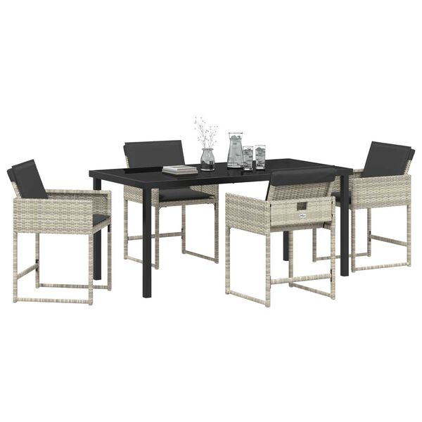 vidaXL Ensemble de salle &agrave; manger pour jardin 5 pcs Gris clair