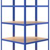 vidaXL &Eacute;tag&egrave;res &agrave; 5 niveaux 4pcs Bleu Acier et bois d'ing&eacute;nierie