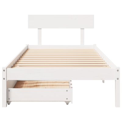 vidaXL Cadre de lit sans matelas blanc 90x200 cm bois de pin massif