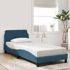 vidaXL Cadre de lit avec t&ecirc;te de lit Dover bleu 90x190 cm velours