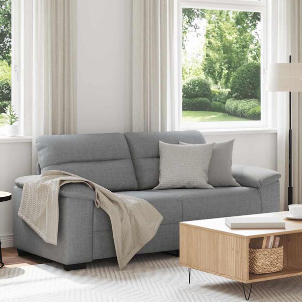 vidaXL Canap&eacute; &agrave; 2 places gris clair 180x81x84 cm tissu