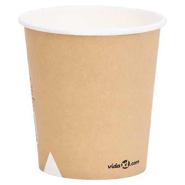 vidaXL Tasses &agrave; caf&eacute; en papier 200 ml 500 pcs Marron