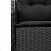 vidaXL Ensemble &agrave; manger de jardin coussins 5pcs Noir R&eacute;sine tress&eacute;e