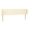vidaXL T&ecirc;te de lit avec oreilles Cr&egrave;me 183x23x78/88 cm Similicuir