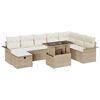 vidaXL Ensemble de canap&eacute; de jardin 9 pcs Beige Poly rotin