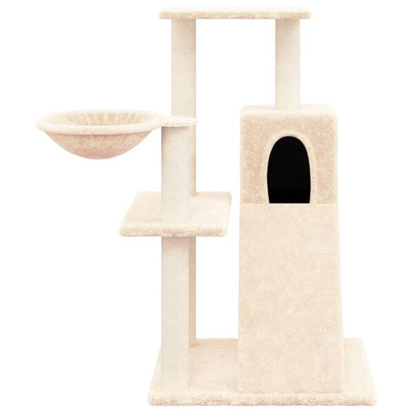 vidaXL Arbre à chat avec griffoirs en sisal Crème 82 cm