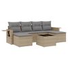 vidaXL Salon de jardin avec coussins 7 pcs beige r&eacute;sine tress&eacute;e