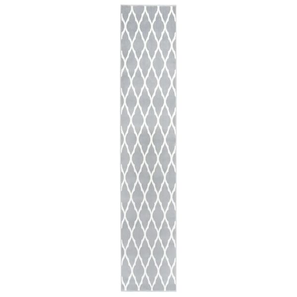 vidaXL Tapis BCF Gris et blanc 80x450 cm
