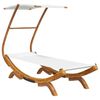 vidaXL Lit repos avec auvent 100x190x134 cm Bois courb&eacute; massif Cr&egrave;me
