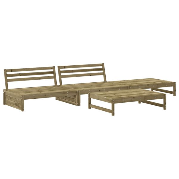 vidaXL Salon de jardin 4 pcs bois de pin impr&eacute;gn&eacute;