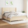 vidaXL Sommier &agrave; lattes de lit avec matelas Cr&egrave;me 180x200 cm Tissu