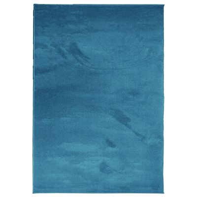 vidaXL Tapis OVIEDO à poils courts turquoise 140x200 cm