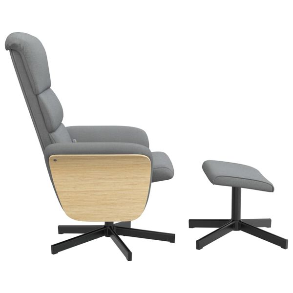 vidaXL Fauteuil inclinable de massage et repose-pied gris clair tissu